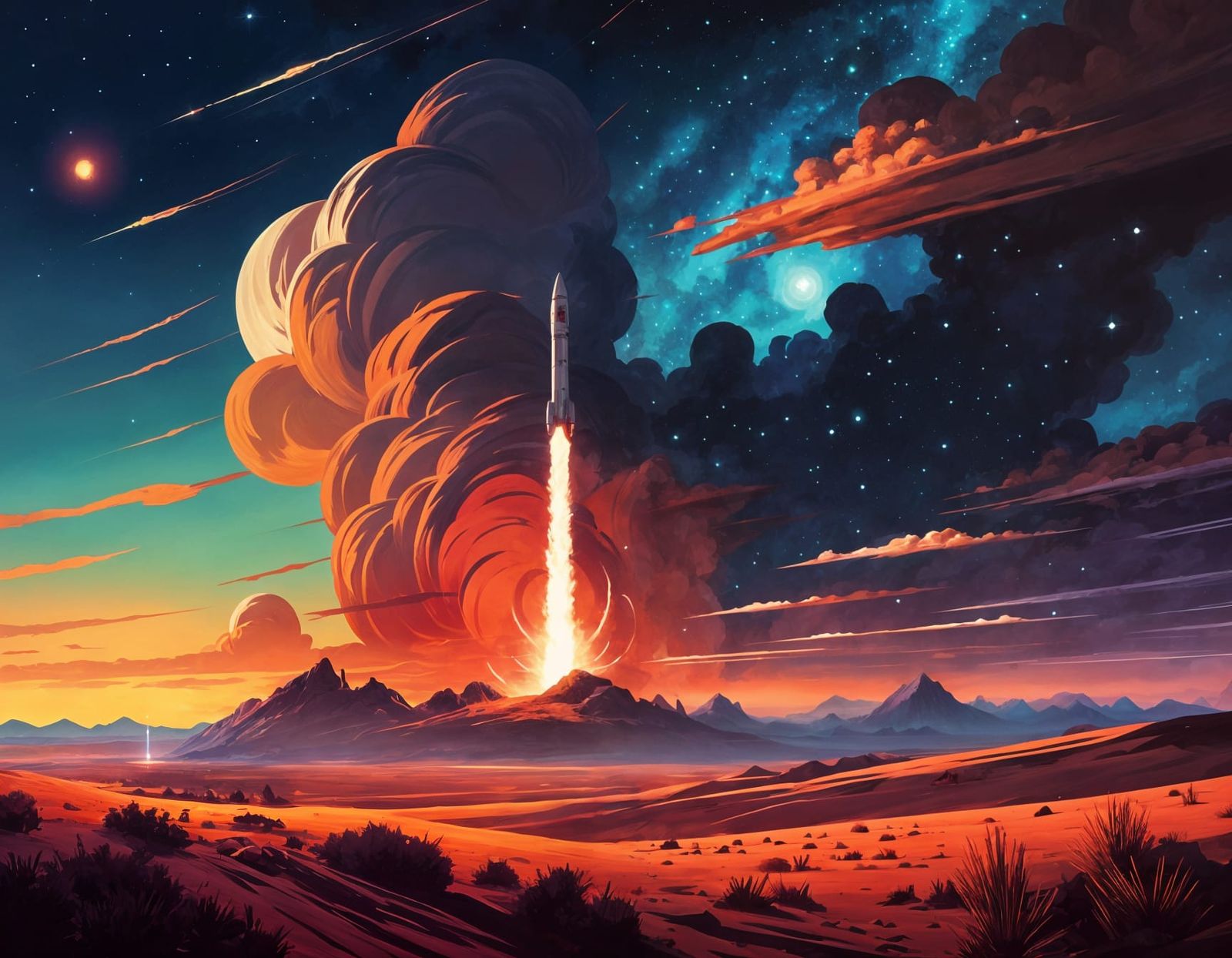 Spectacular Star Nebula in Science Fiction Style