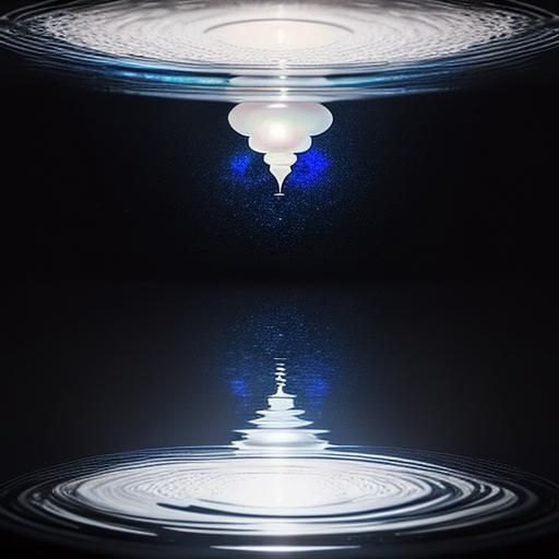 Pearlescent Pearl on Reflective Surface, Macro Photography