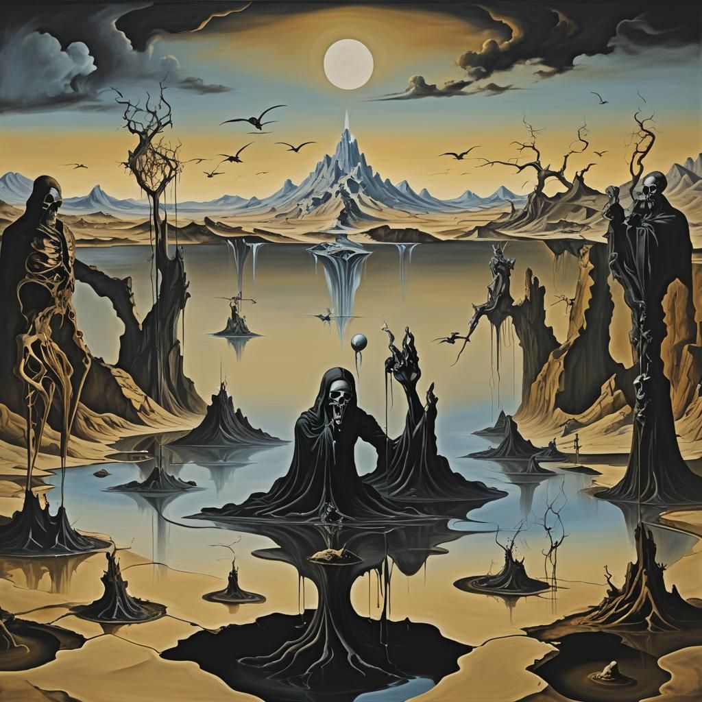 Surrealist Melting Dreamscape in Dali Style