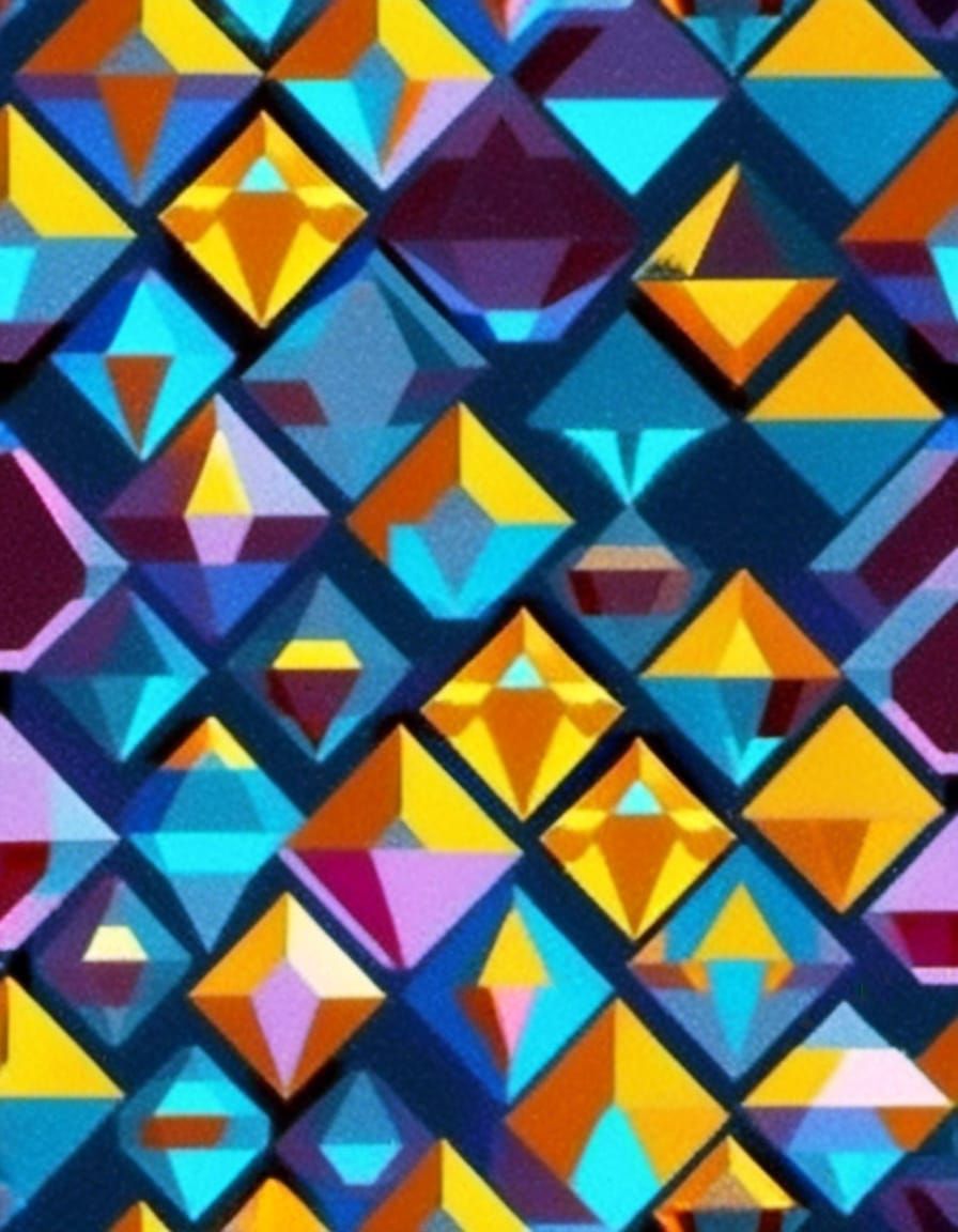 Glowing Gems on Gold Tray