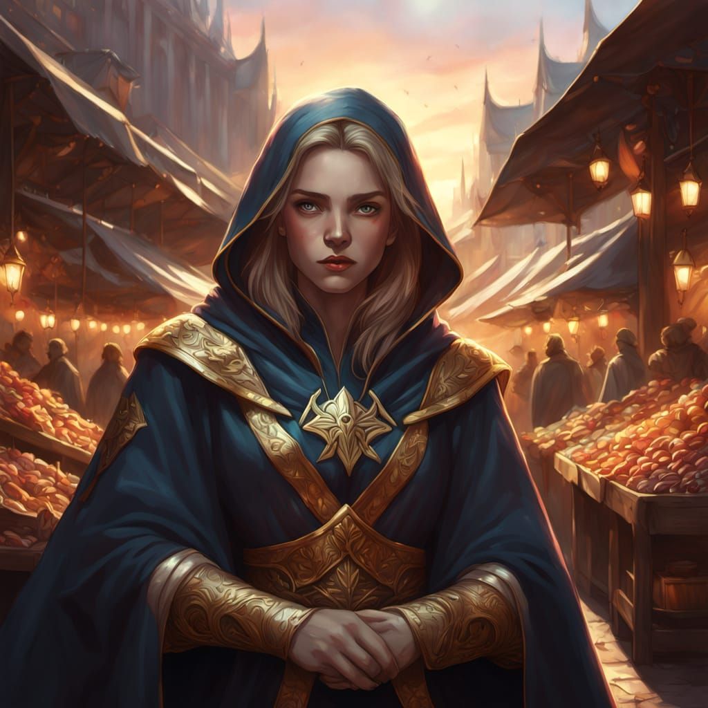 Fantasy Woman in Arcane Marketplace