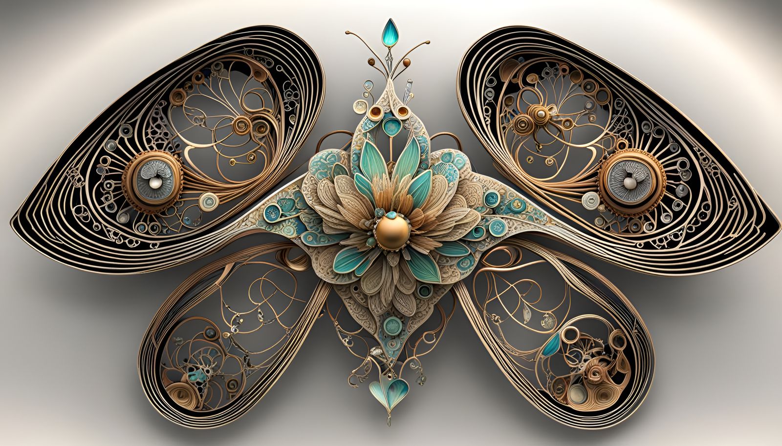 Surreal Cosmic Landscape with Fractal Geometry and Zodiac Sy...