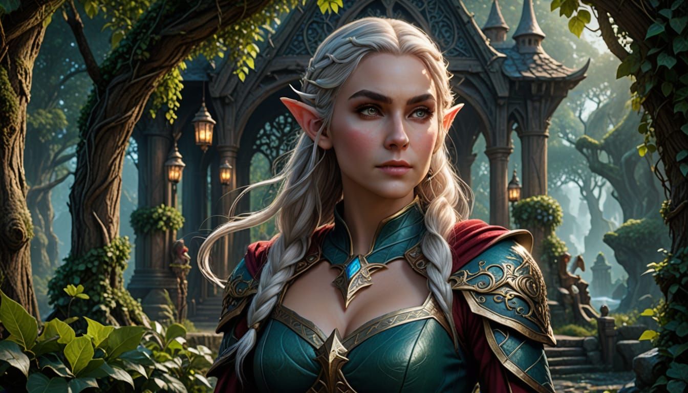 Fantasy Bounty Hunter Female Elf in Stunning Unreal Engine 5...