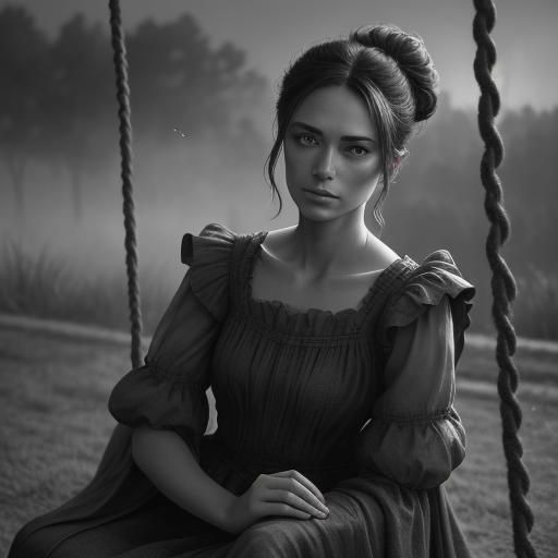 Woman at Dawn: Chiaroscuro Charcoal Drawing