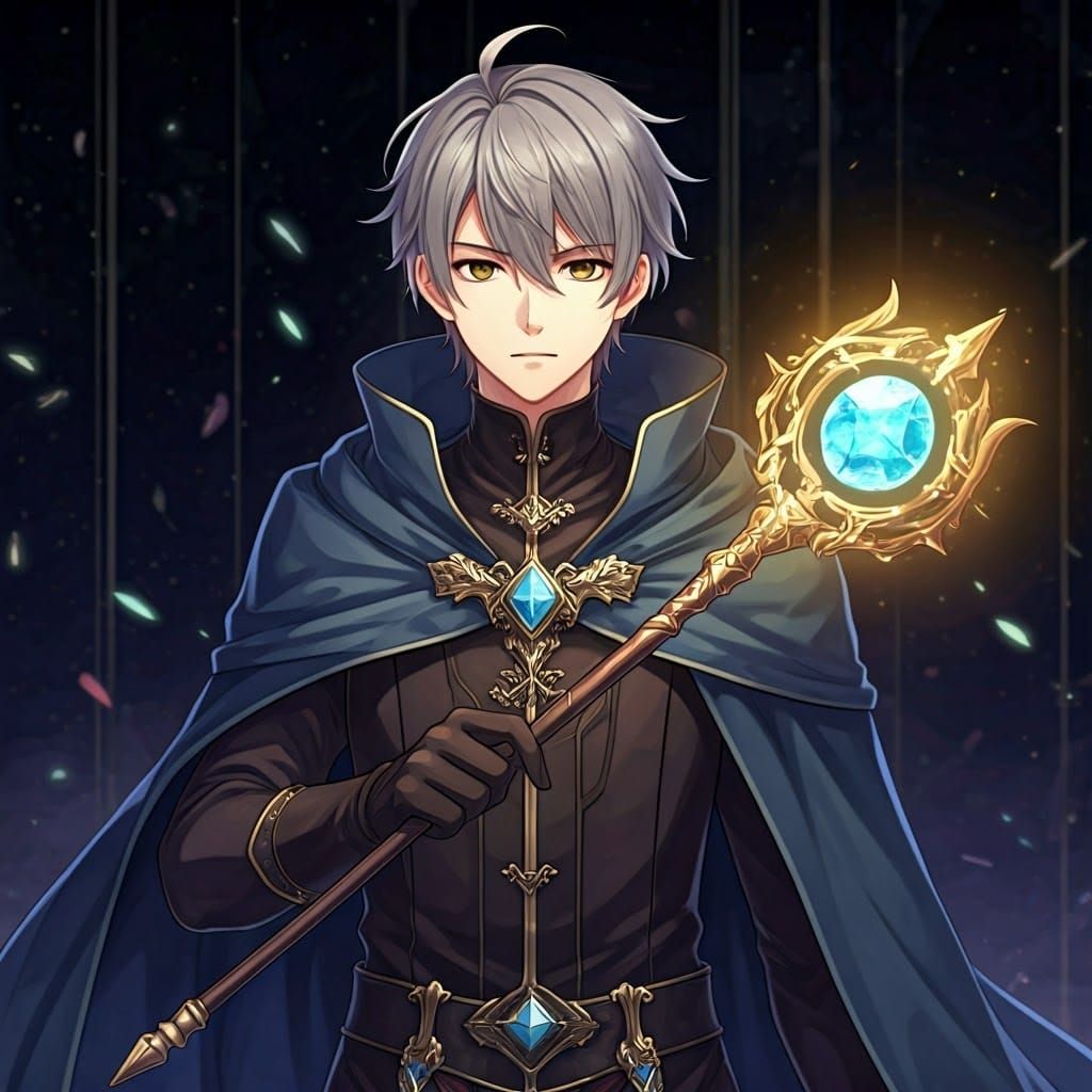 Fantasy Wizard in Anime Style