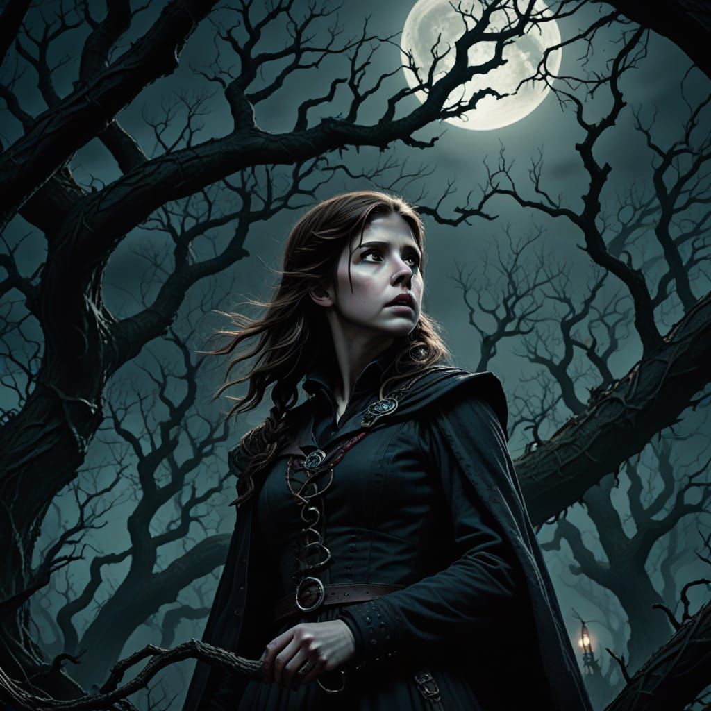 Gothic Horror: Explorer in Haunted Forest, Doré Style