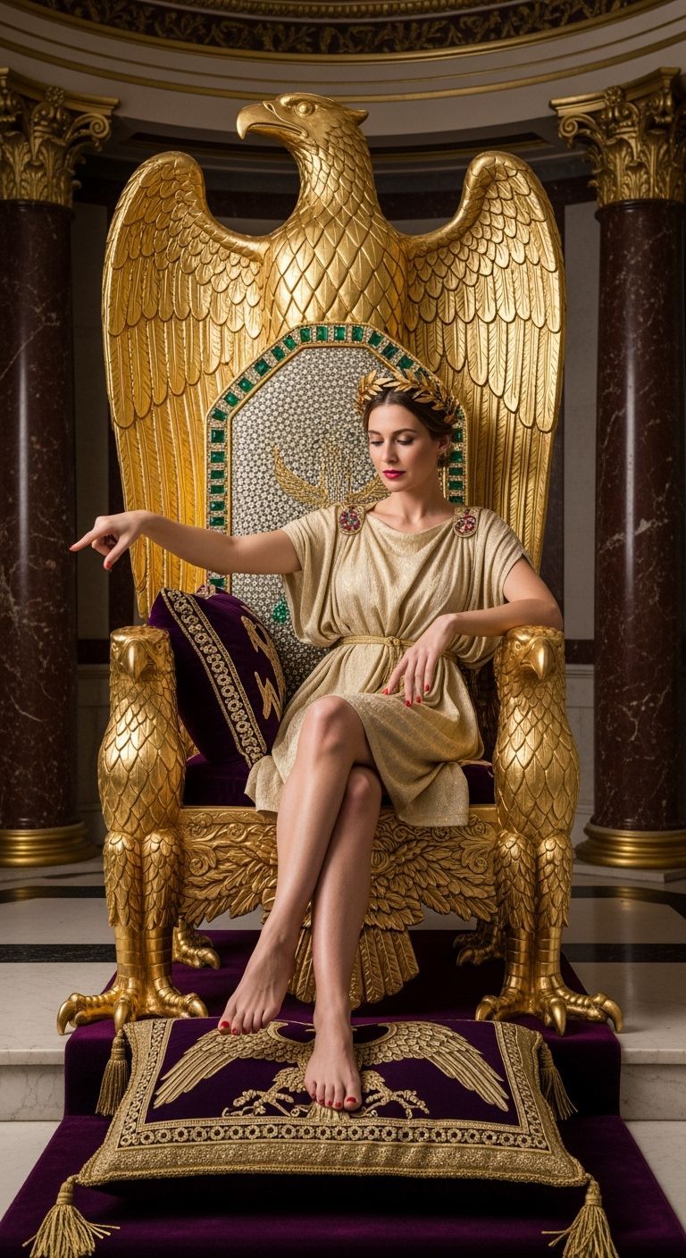 Roman Empress on Eagle Throne in Imperial Palace