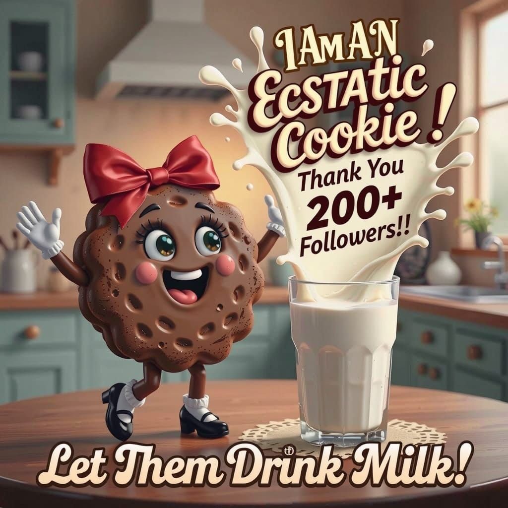 Ecstatic Cookie Celebration with Milk Splash