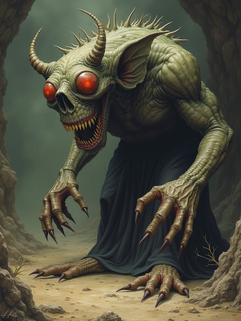 Dark Fantasy Monster as Painted by Tim Burton