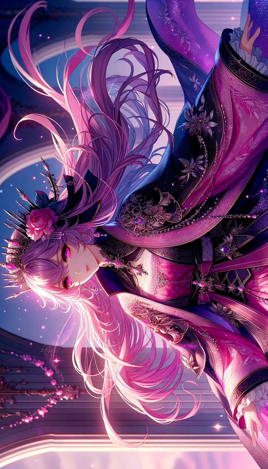 Noble Lady in Lavish Anime-Inspired Regalia