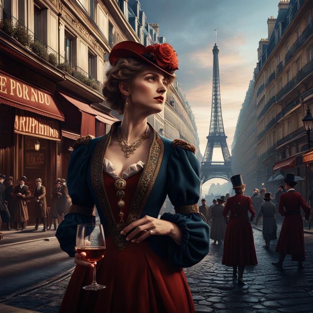 Drunk Woman in Paris: Second Empire Matte Painting
