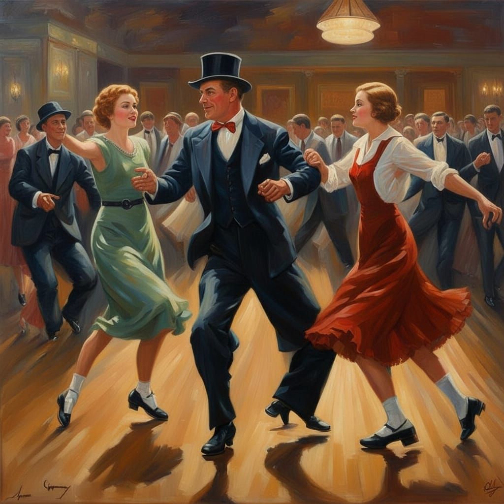 A man and a Woman in the era of the 1930's tap dancing