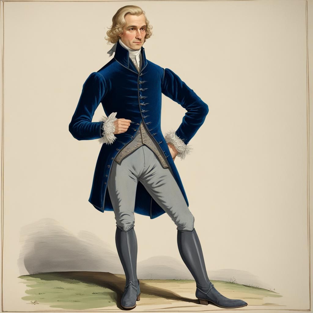 Petite Blond Man in Velvet Doublet Portrait