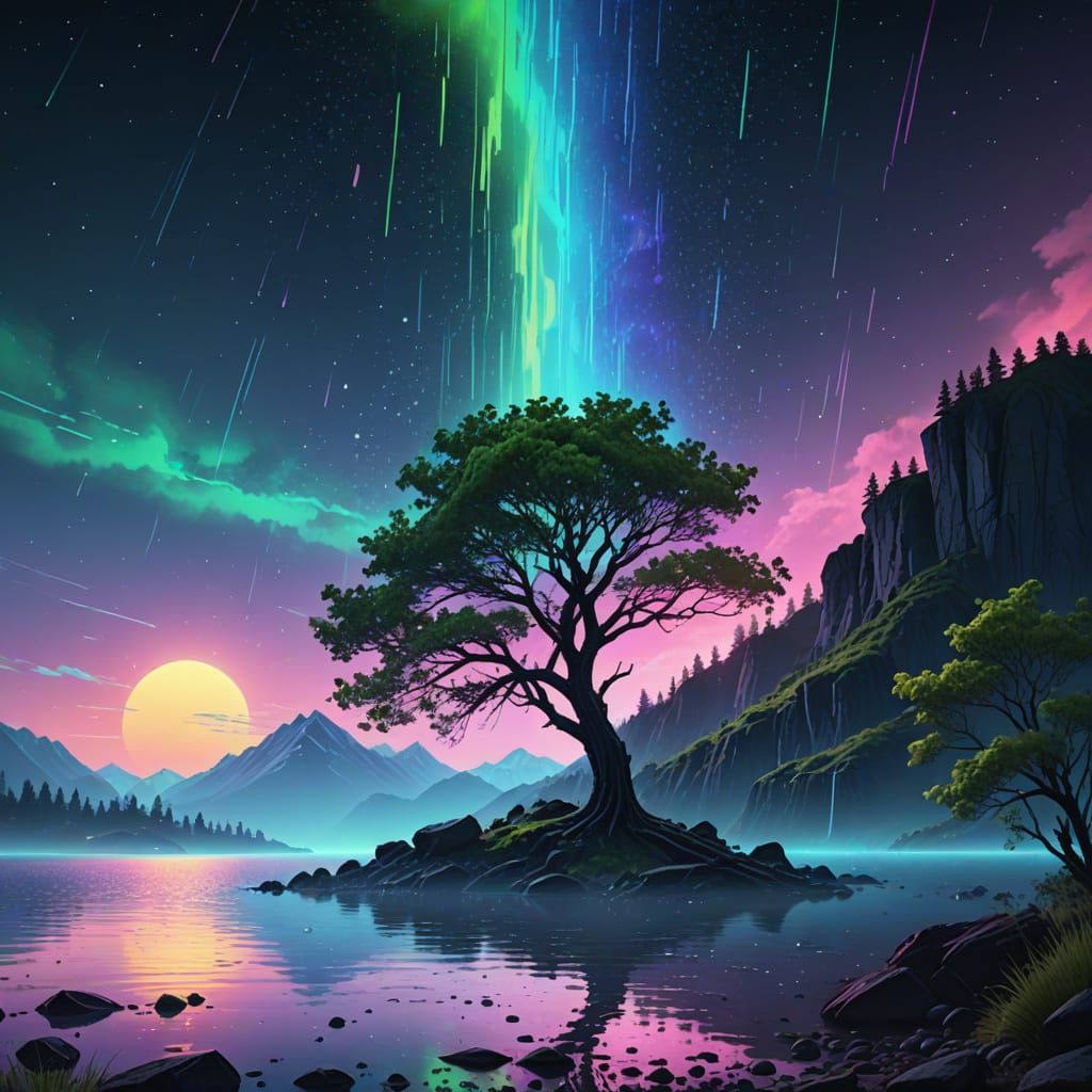 Neon Tree on a Cosmic Shore