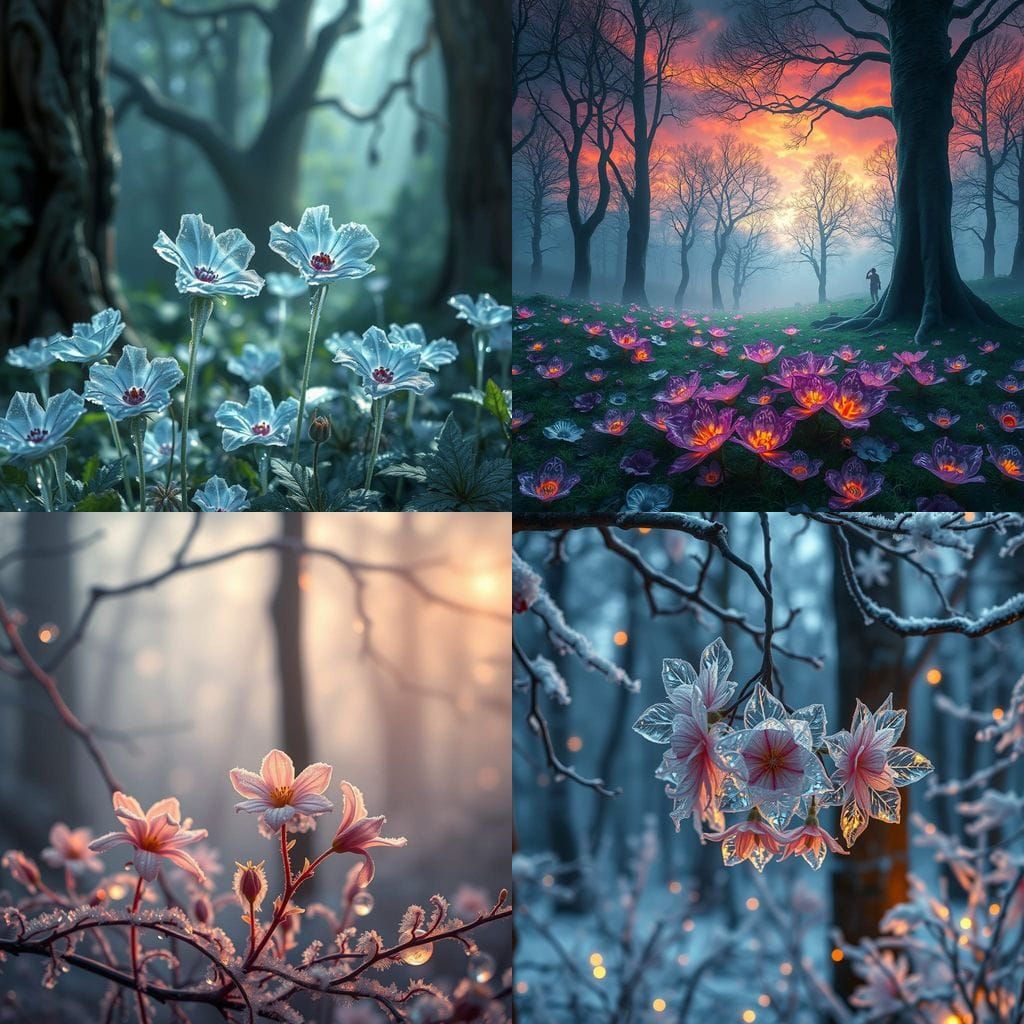 Whimsical Winter Wonderland in Vast Forest Expanse