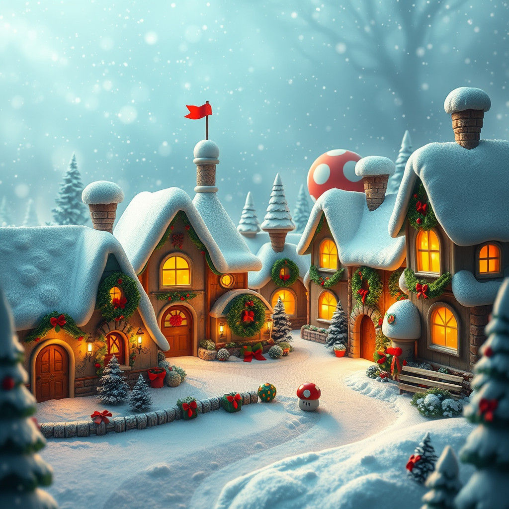 Christmas in the Mushroom Kingdom: A Whimsical Village