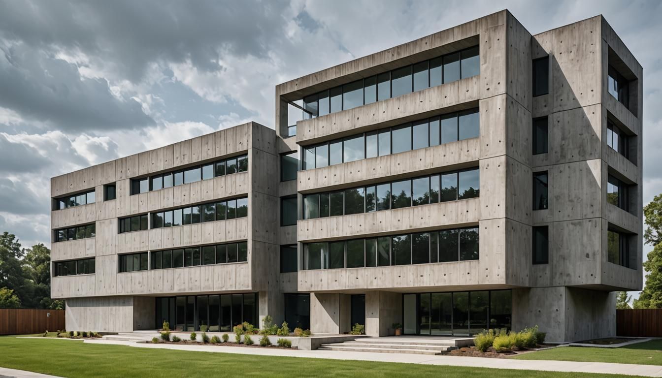 Modern Neo-Brutalist House Exterior Design