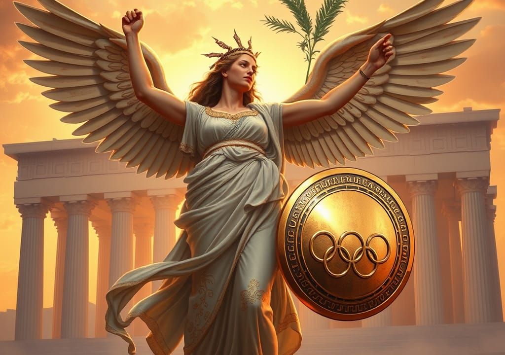 Nike, Goddess of Victory, in Golden Glory
