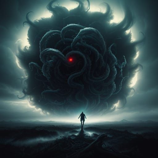 Surreal Twister Alpha in Dark, Ominous Landscape