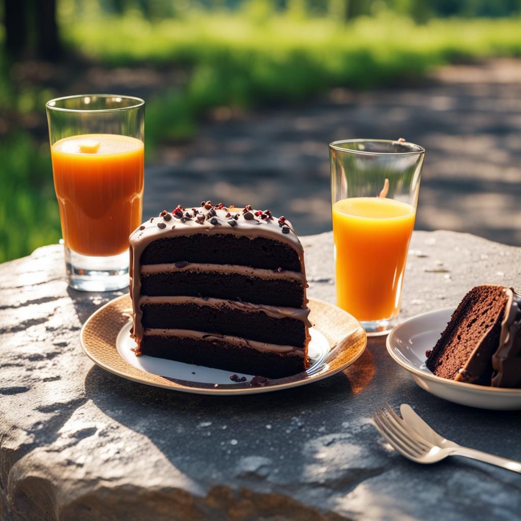 Realistic Chocolate Birthday Cake Still Life