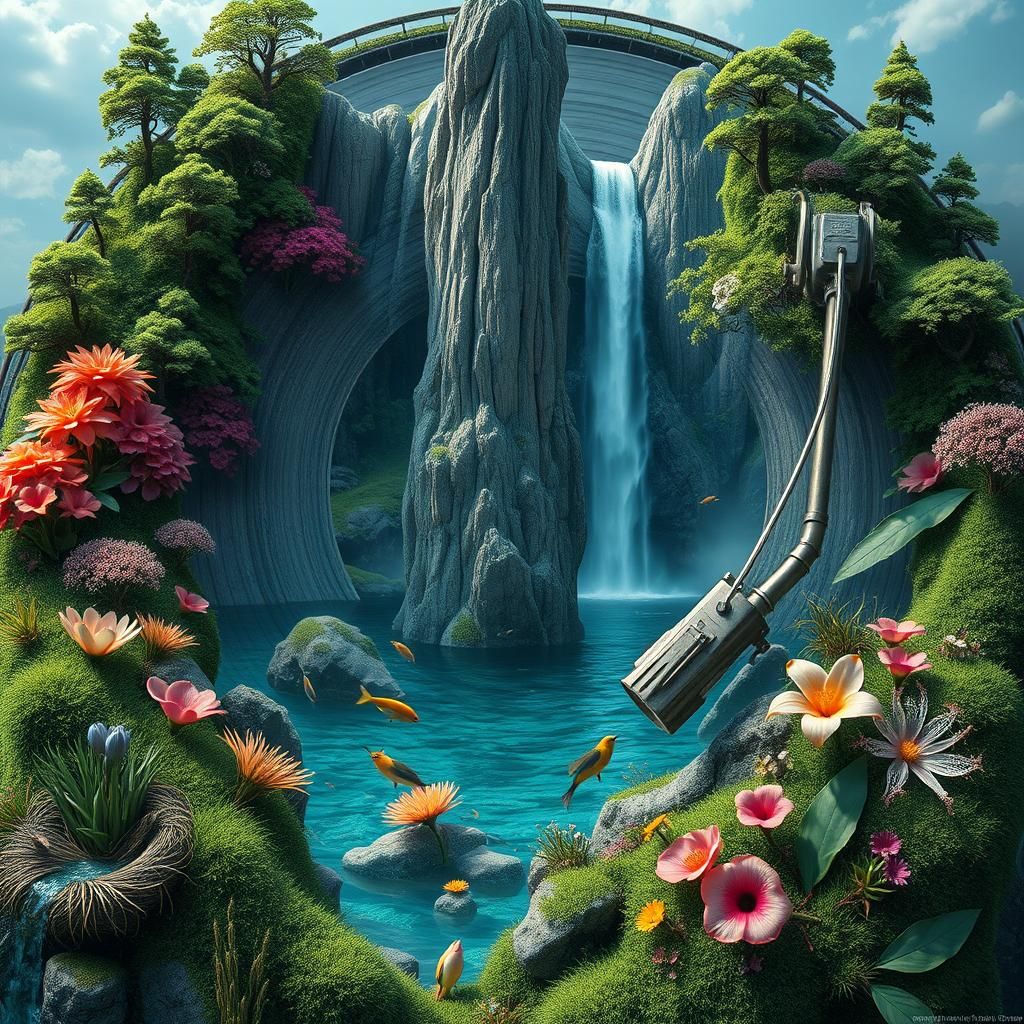 Surreal Island Music Disc Landscape in 8K