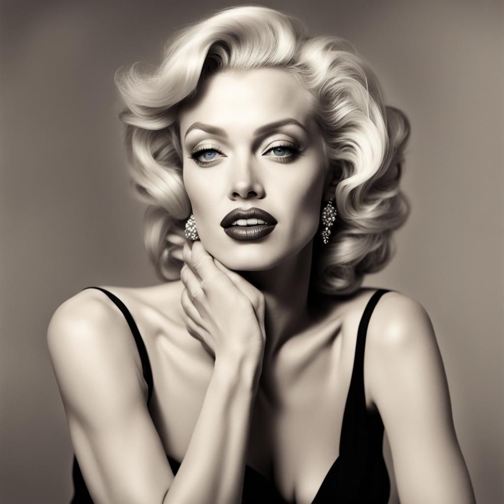 AI Mashup: Marilyn Monroe and Angelina Jolie