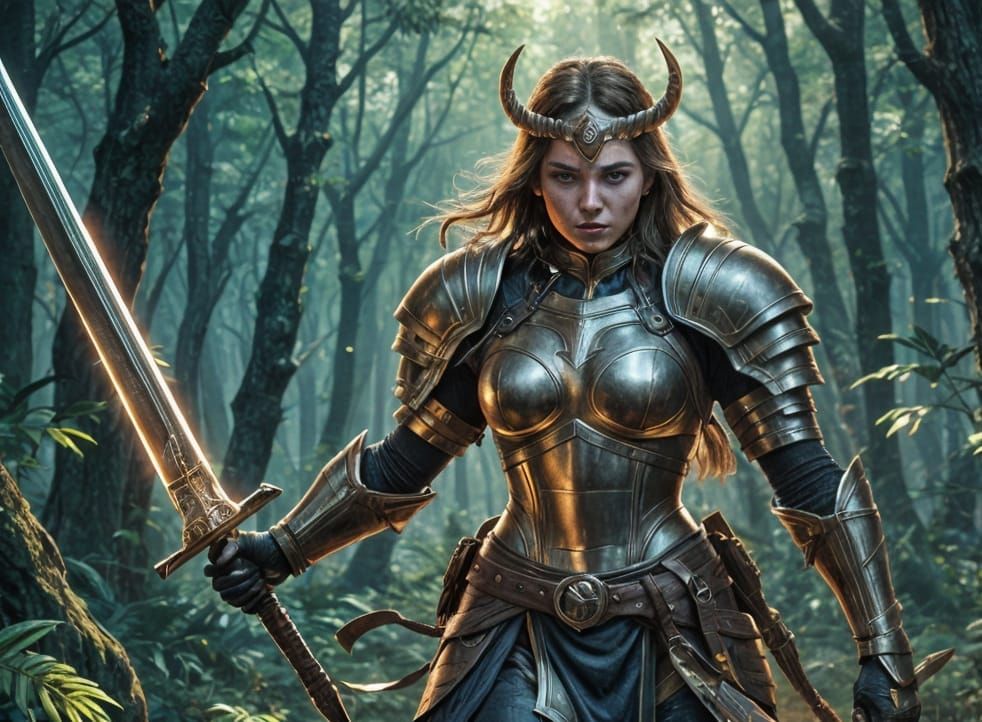 Female Warrior Ready for Battle