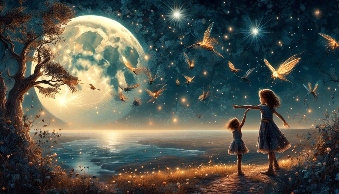 Fairies on a Moonlit Night: Magical Matte Painting