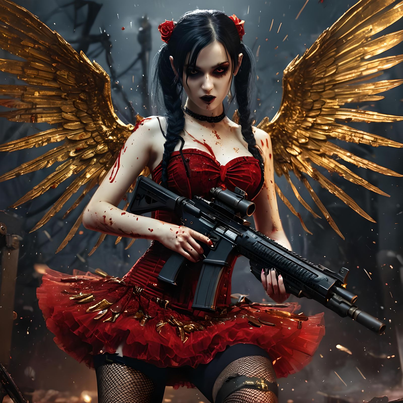 Battle Fairy with Machine Gun in High Resolution