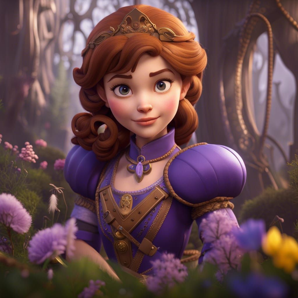 Sofia the First: Fighter Reimagined as Detailed Painting
