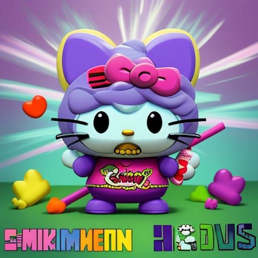 Hello Kitty and Simpsons Cartoon Parody in 3D