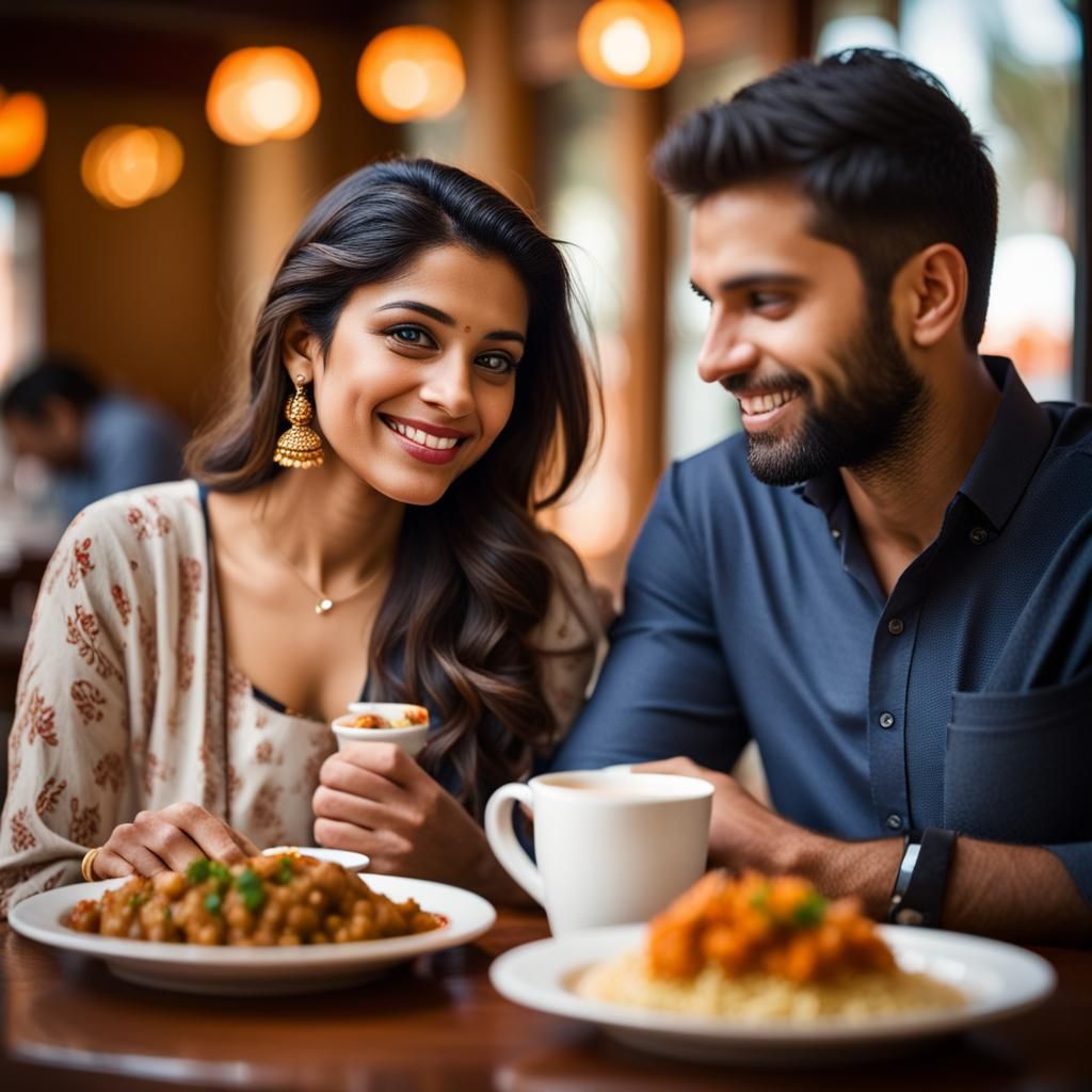 Romantic Date Night at Indian Restaurant: Professional Photo