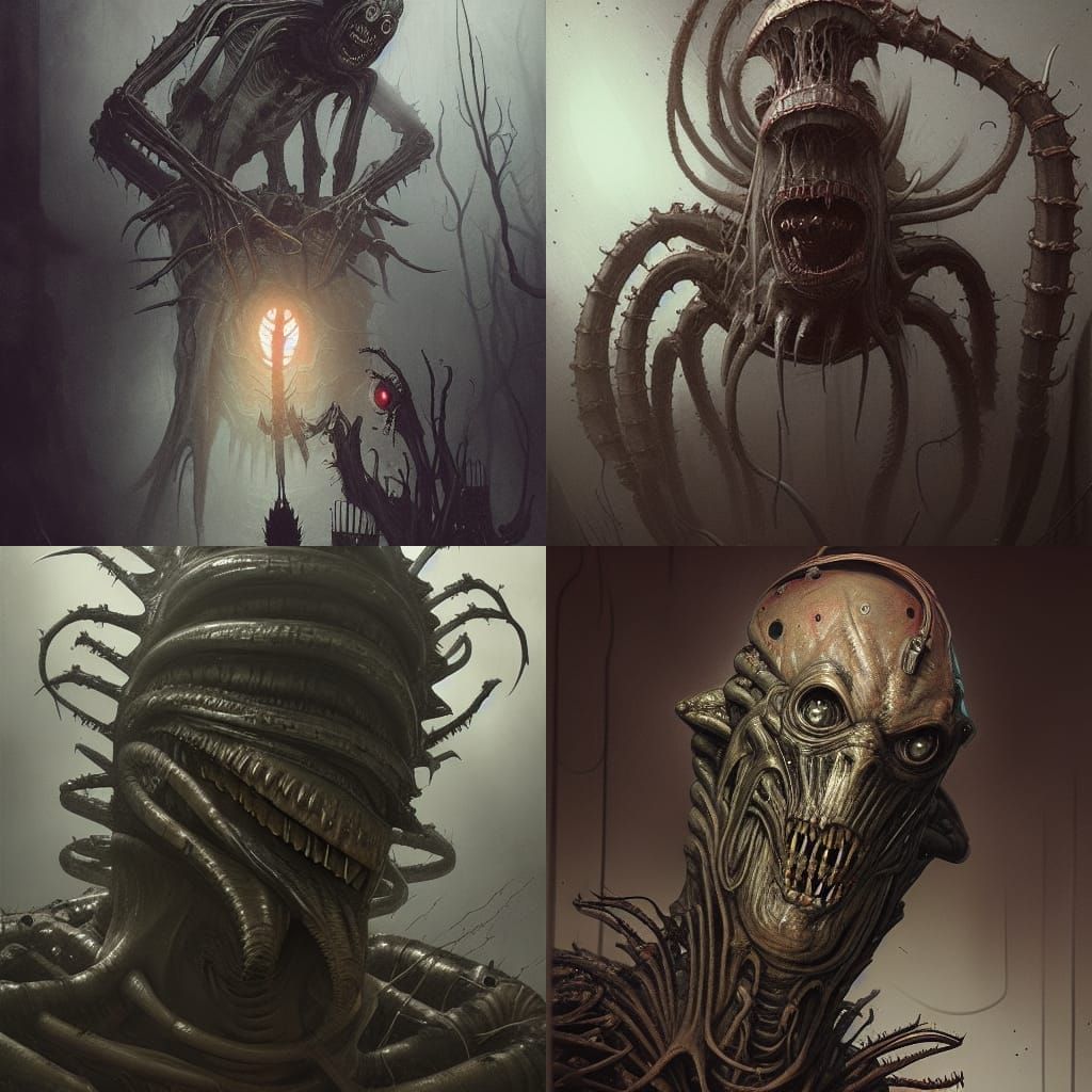 Nightmarish Fusion: Giger-esque Horror Character