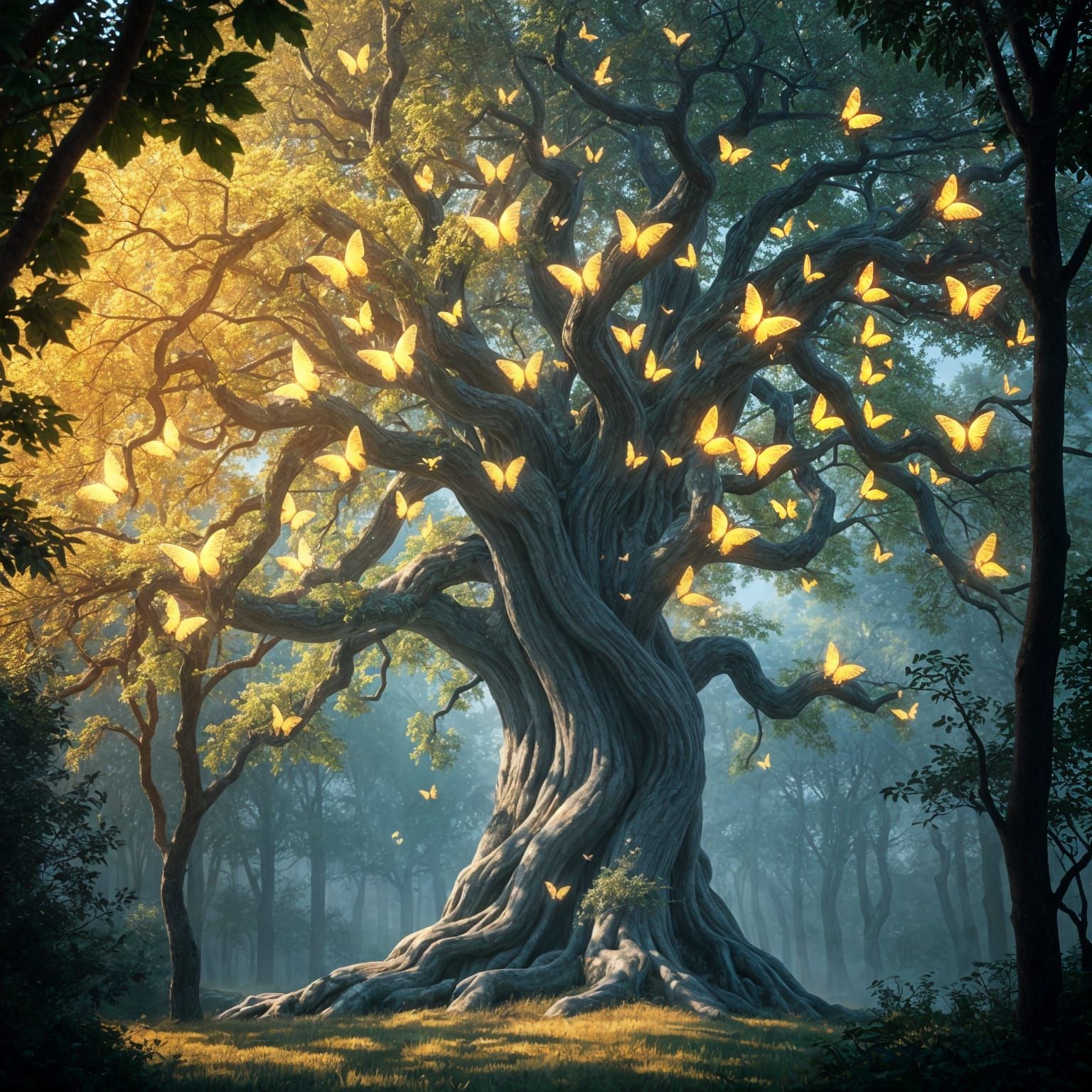 Butterfly Tree in Anime Style