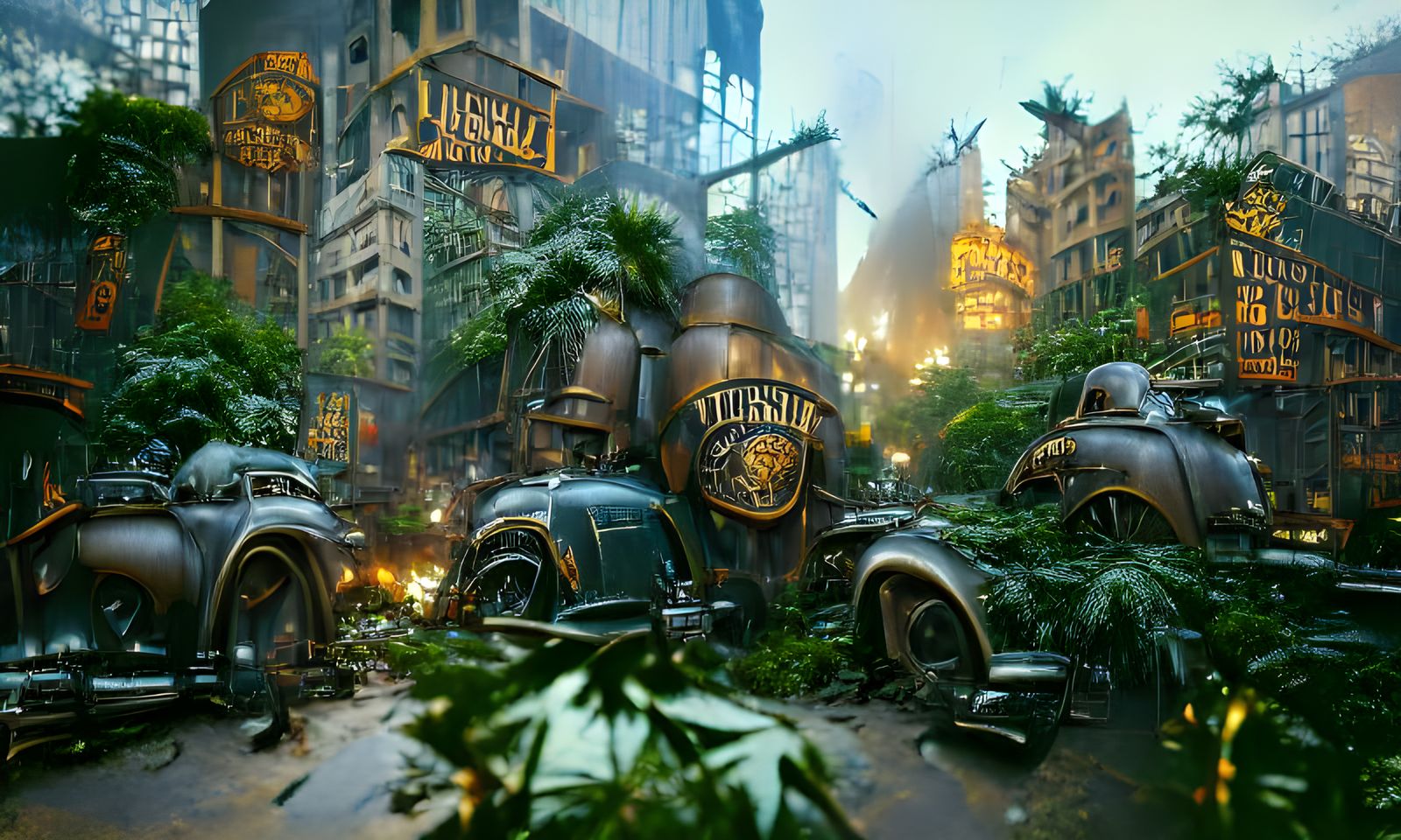 Dieselpunk Jungle City in Unreal Engine Style