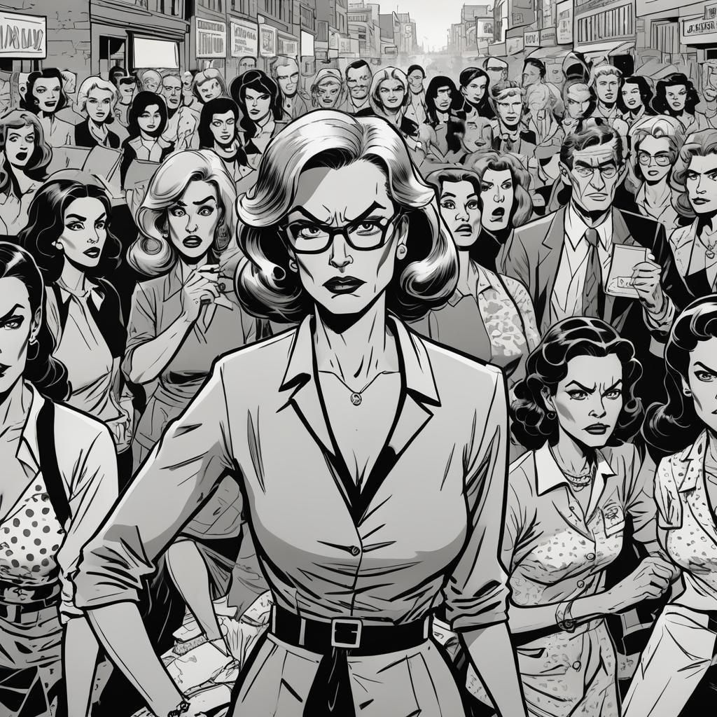 Angry Housewives in Comic Book Style