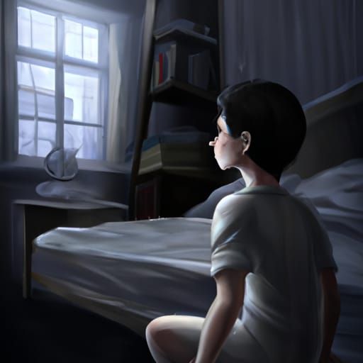 Boy at Window: Dark Fantasy Concept Art