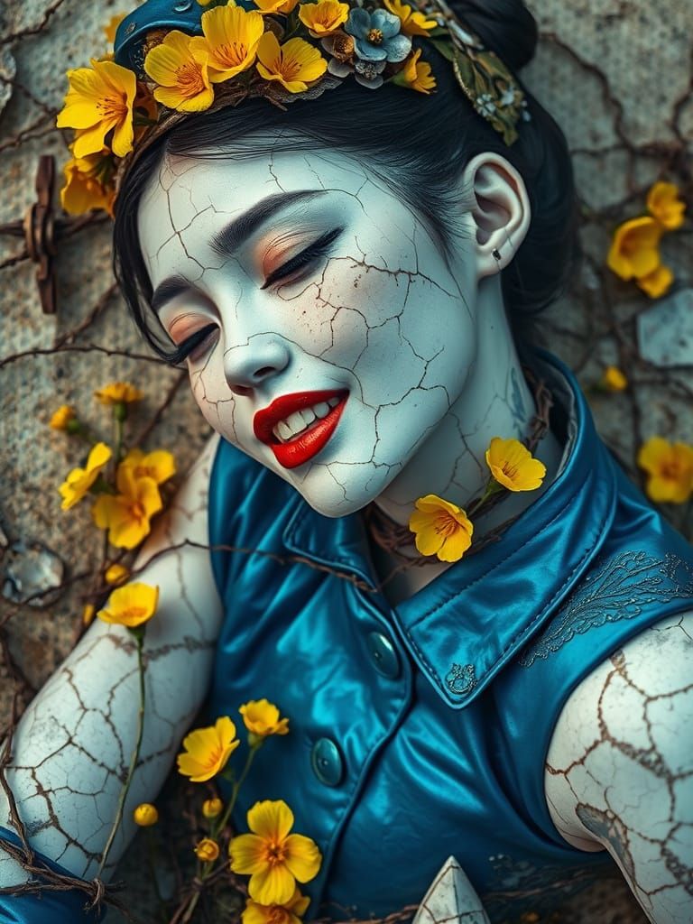 Steampunk Automaton with Victorian Vogue & Floral Elements