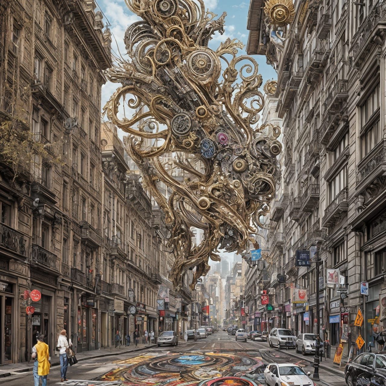Hyperrealistic Street Art in Dystopian World