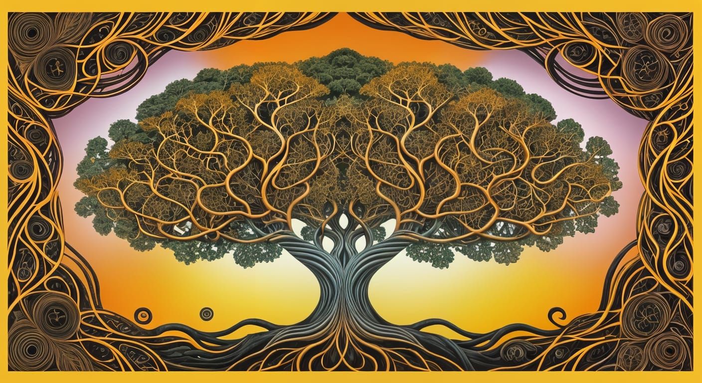Vibrant Fractal Tree of Life