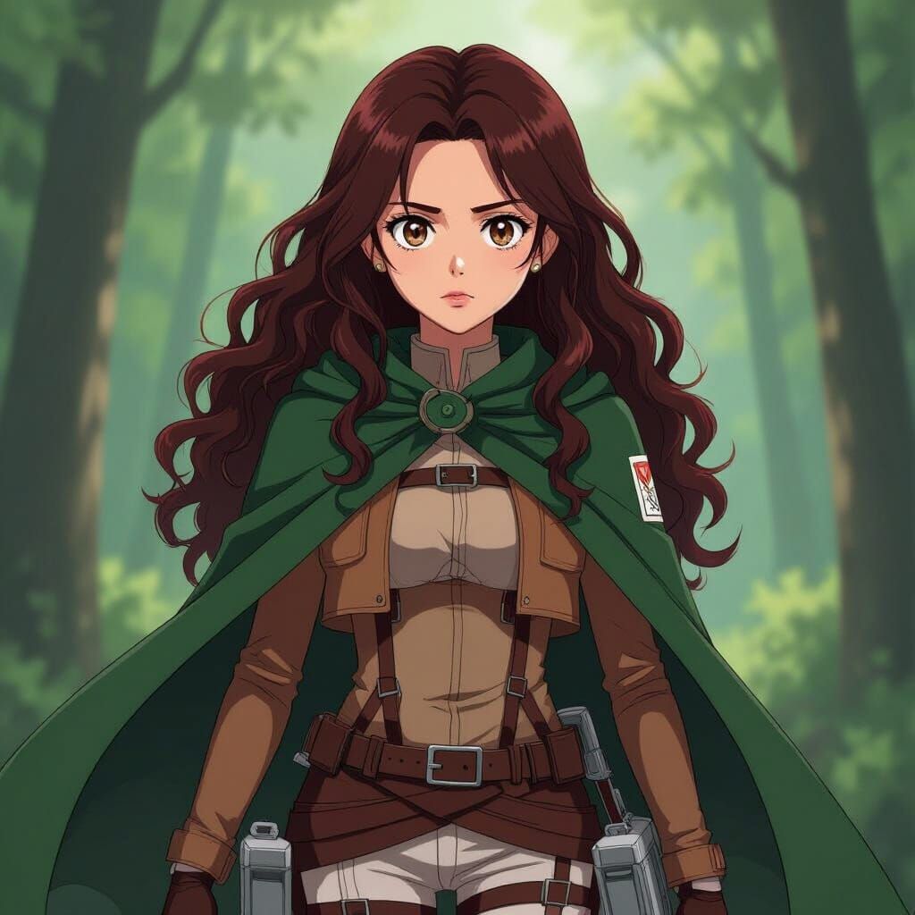 Anime Girl in Survey Corps Uniform with Blades