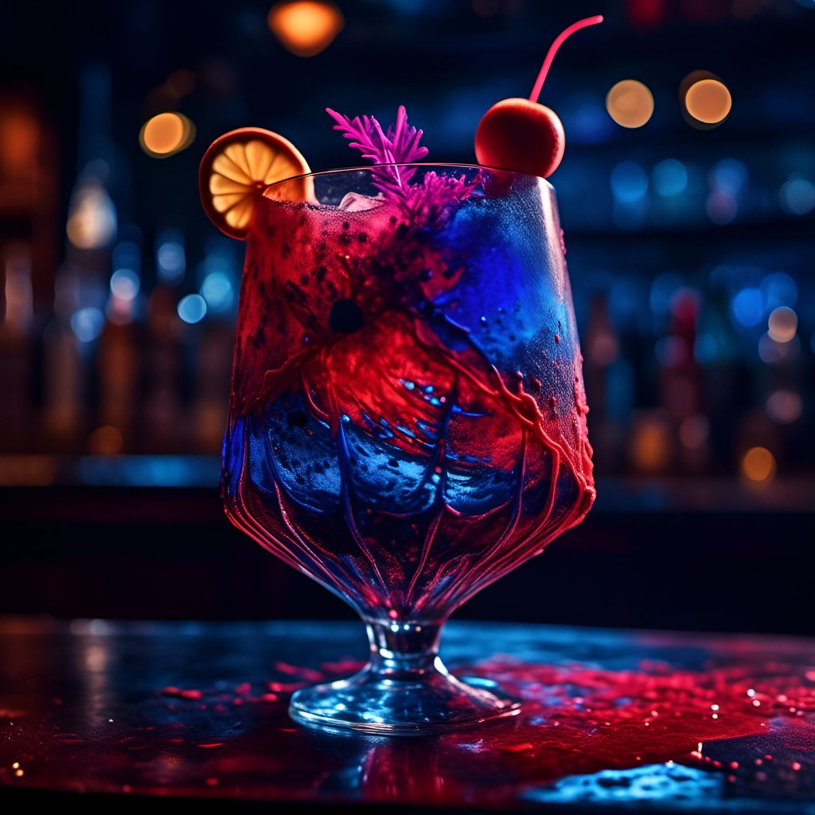Hyperrealistic Cocktail with Captivating Glow