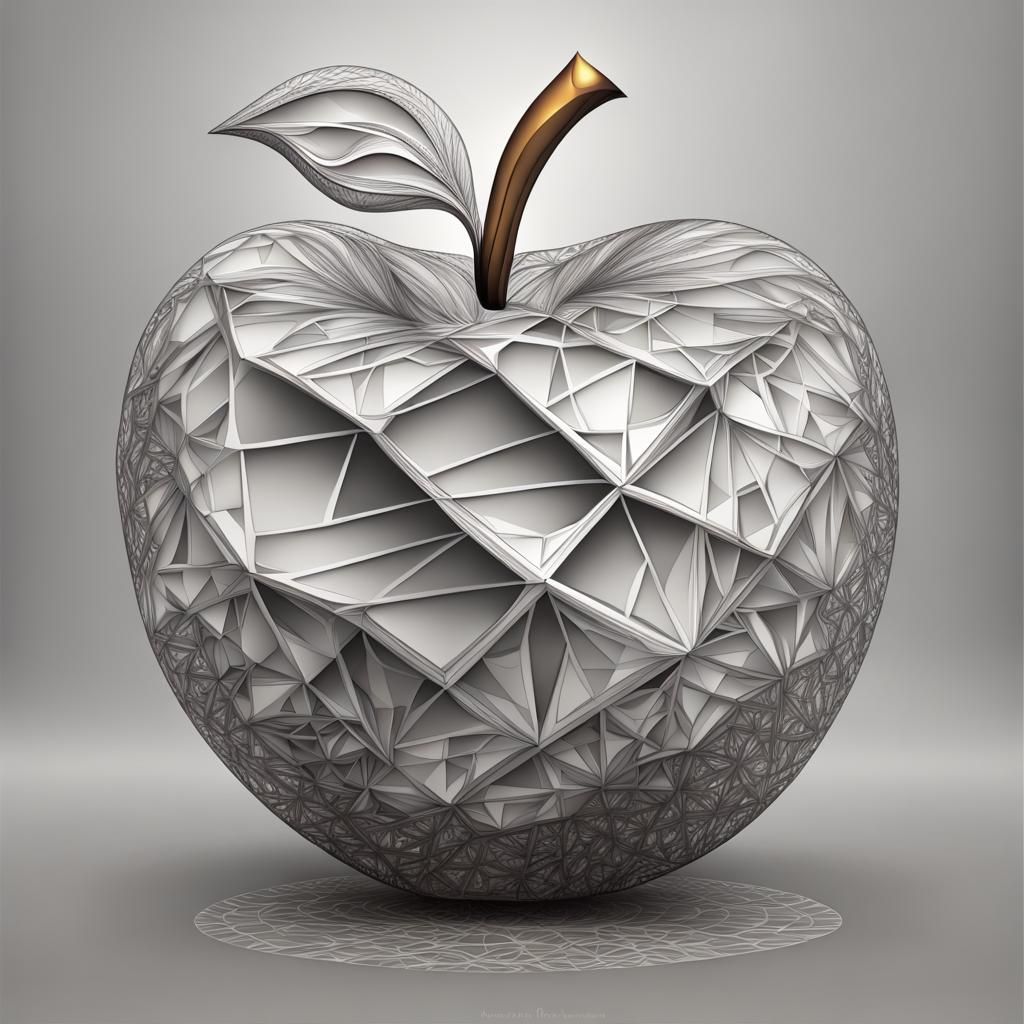 Diamond Apple with Abstract Fractal Design