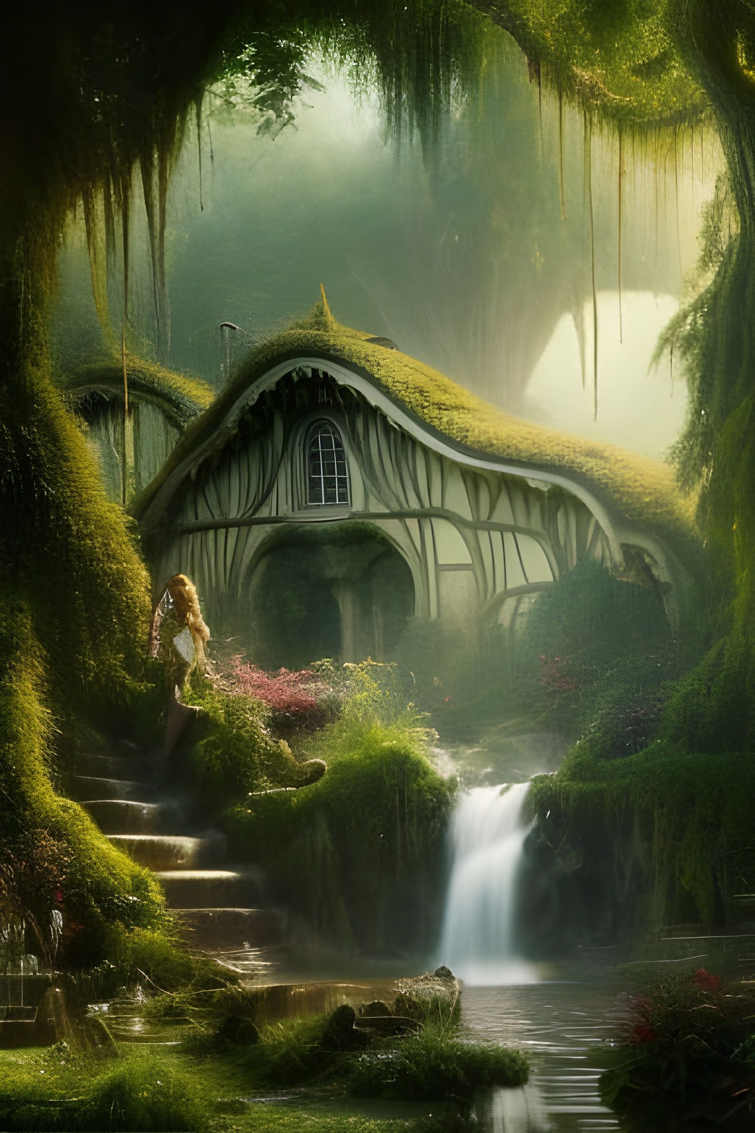 Hobbiton and Rivendell Amalgam in Jungle Landscape