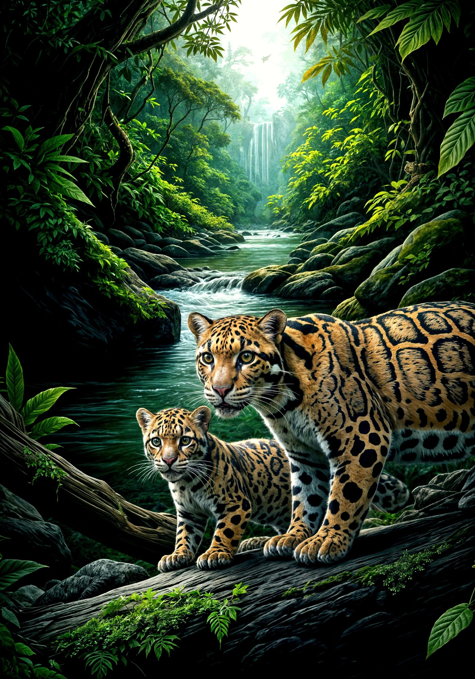 Clouded Leopard and Cubs in Hyperreal Wildlife Photography