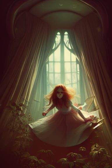 What happens if Alice in wonderland was a nightmate horror" cinermatic  Intricate detailed Masterpiece, surreal, cinemat...