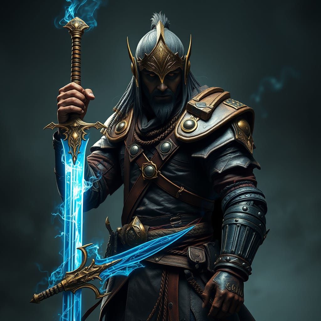 A DALL•E3 Medieval Warrior - done Flux Schnell style