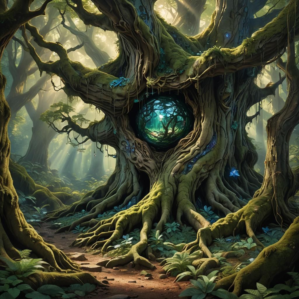 Mystical Gemstone Hidden Among Ancient Tree Roots