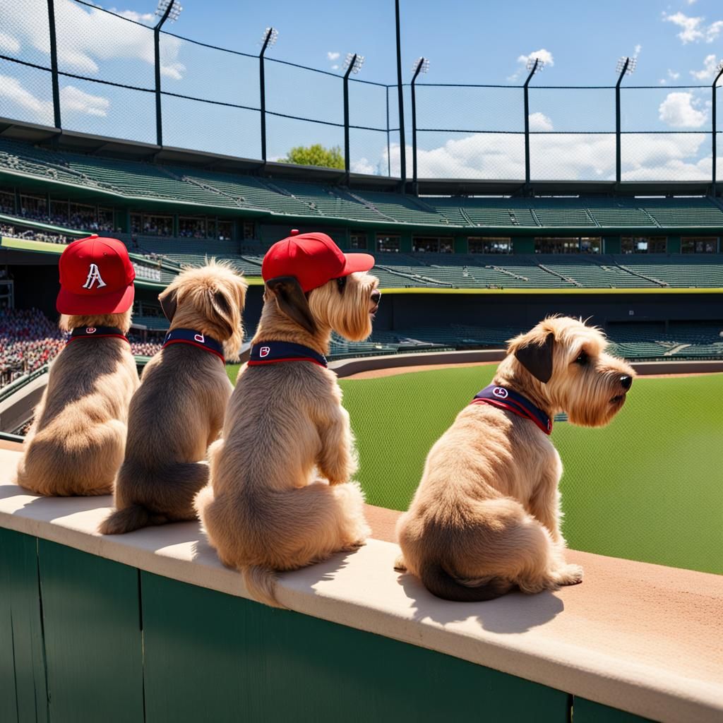Wheaten Terriers Baseball Team Dugout Scene