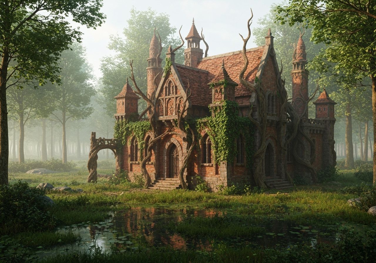 Medieval Fantasy Villa in Woodland Wetland